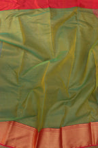 Green Chanderi Handloom Pure Katan Silk Peacock Design Saree - Luxurion World