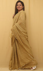 Pastel Embroidered Chikankari Georgette Sequins Work Saree - Luxurion World