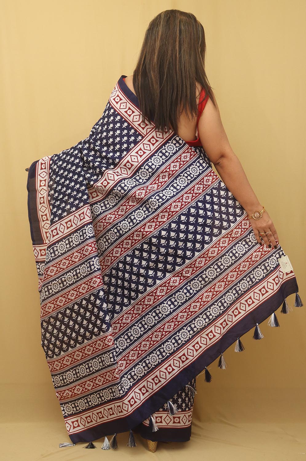 Blue Digital Printed Silk Saree - Luxurion World