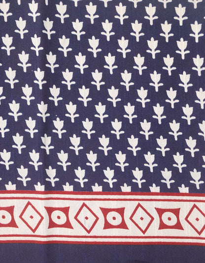 Blue Digital Printed Silk Saree - Luxurion World