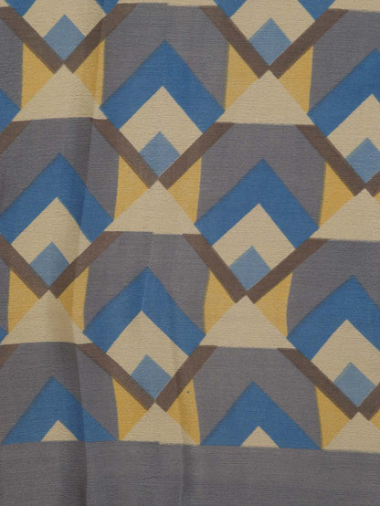 Blue Digital Printed Silk Saree - Luxurion World