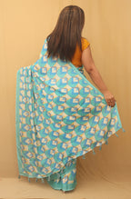 Green Digital Printed Silk Saree - Luxurion World