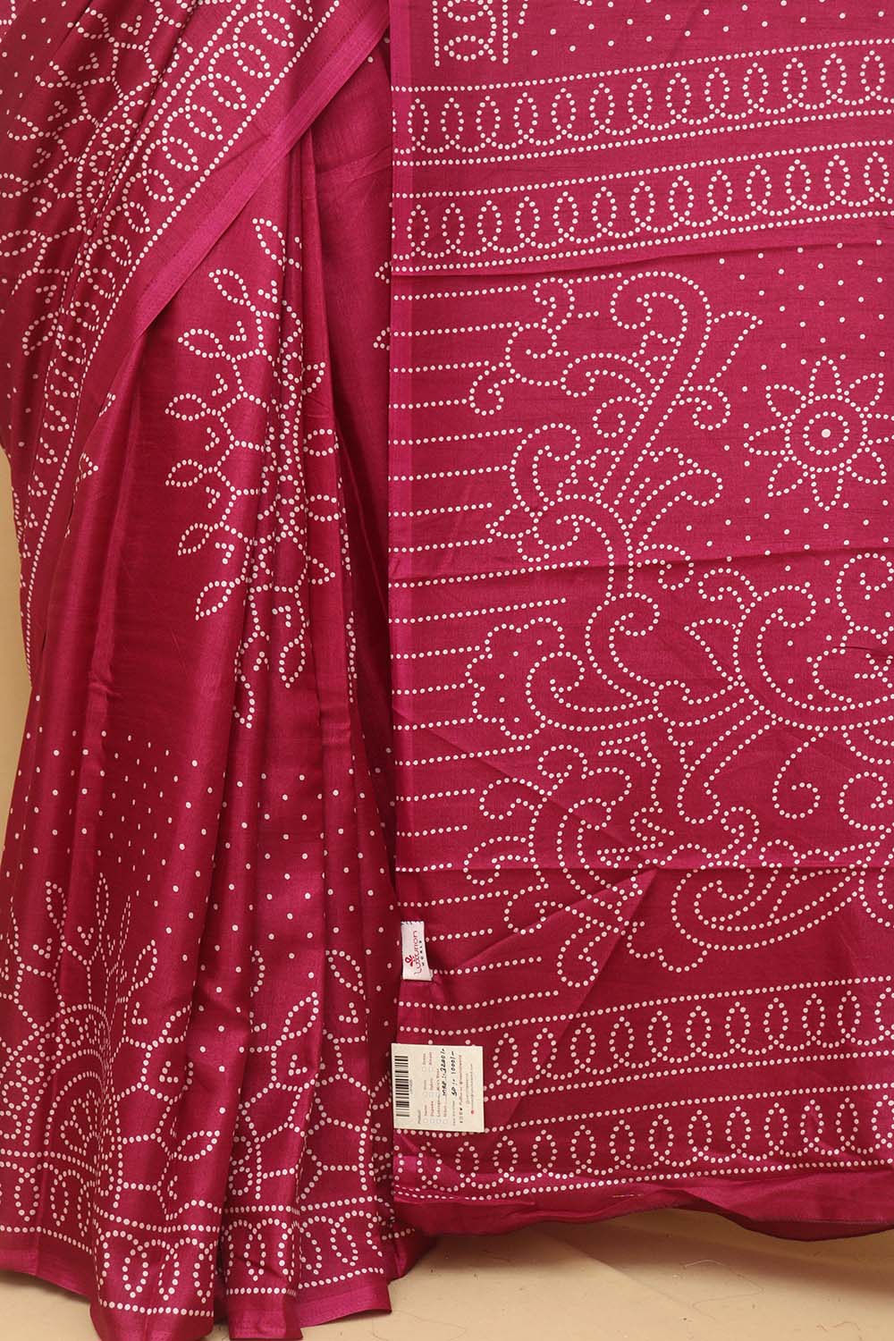 Purple Digital Printed Bandhani Design Silk Saree - Luxurion World