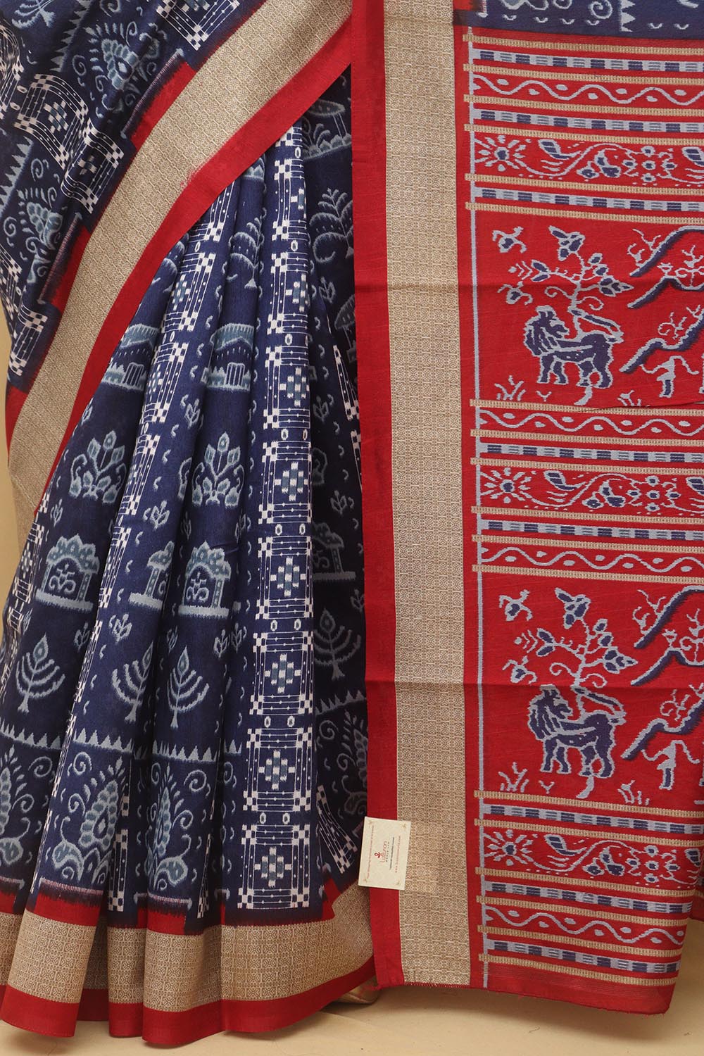 Blue Digital Printed Silk Sambalpuri Print Saree - Luxurion World