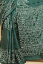 Green Digital Printed Bandhani Design Silk Saree - Luxurion World