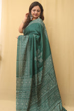 Green Digital Printed Bandhani Design Silk Saree - Luxurion World