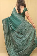 Green Digital Printed Bandhani Design Silk Saree - Luxurion World