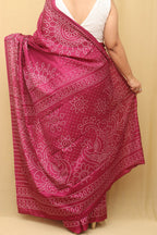 Purple Digital Printed Bandhani Design Silk Saree - Luxurion World
