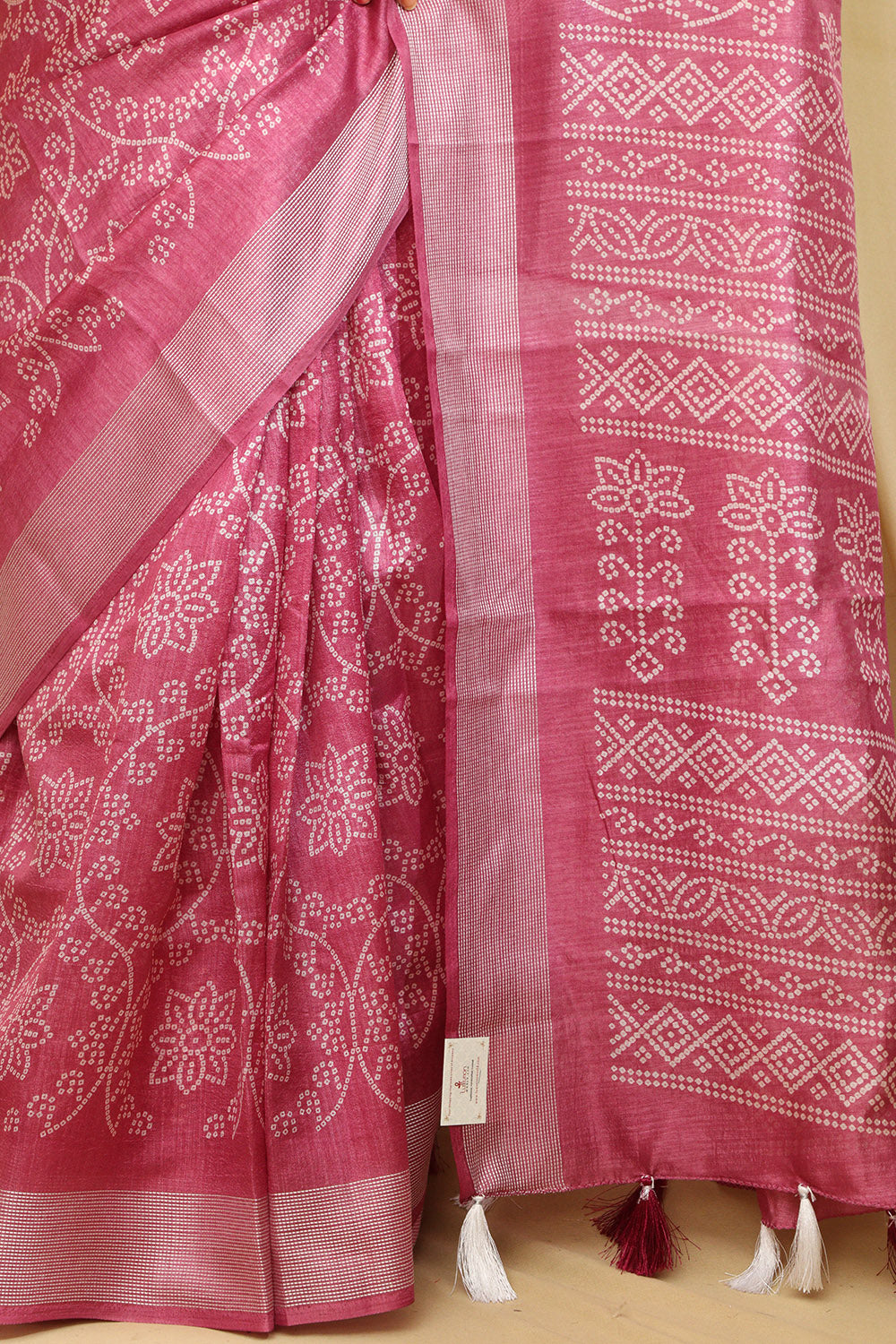 Stunning Purple Bandhani Silk Saree with Digital Print - Luxurion World