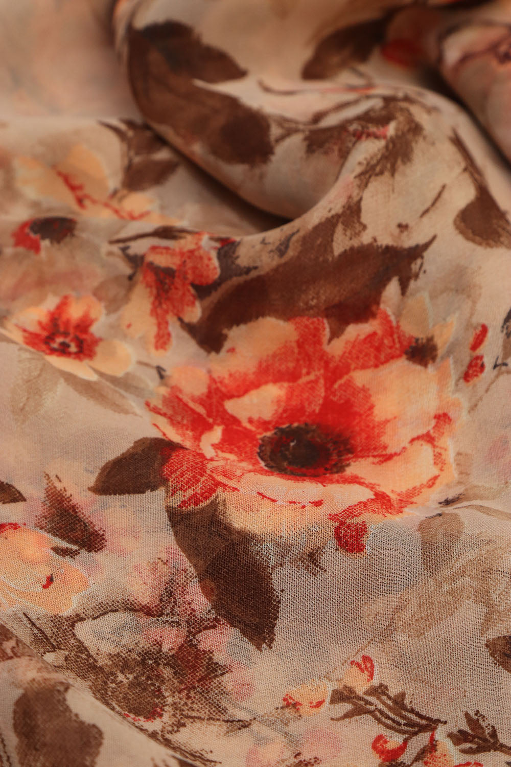 Pastel Digital Printed Georgette Saree With Plain Silk Blouse Piece Fabric - Luxurion World