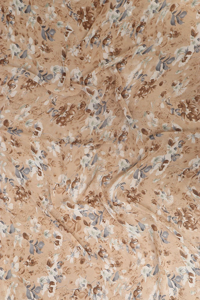 Pastel Digital Printed Georgette Saree With Plain Silk Blouse Piece Fabric - Luxurion World