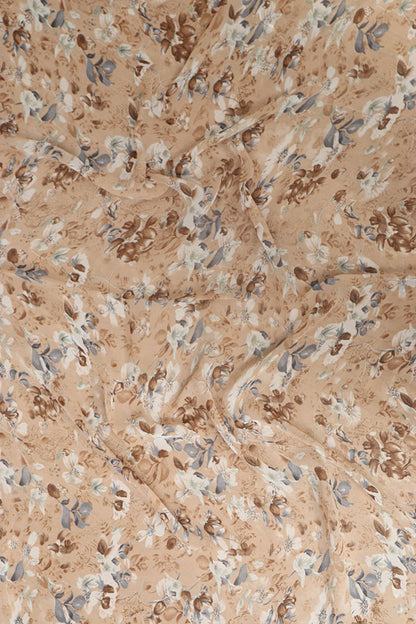 Pastel Digital Printed Georgette Saree With Plain Silk Blouse Piece Fabric - Luxurion World