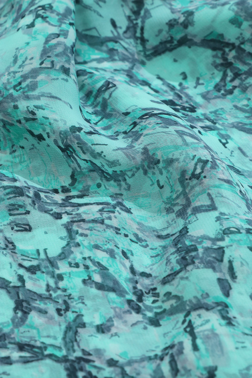 Stunning Blue Digital Printed Georgette Saree With Plain Silk Blouse Piece Fabric - Luxurion World