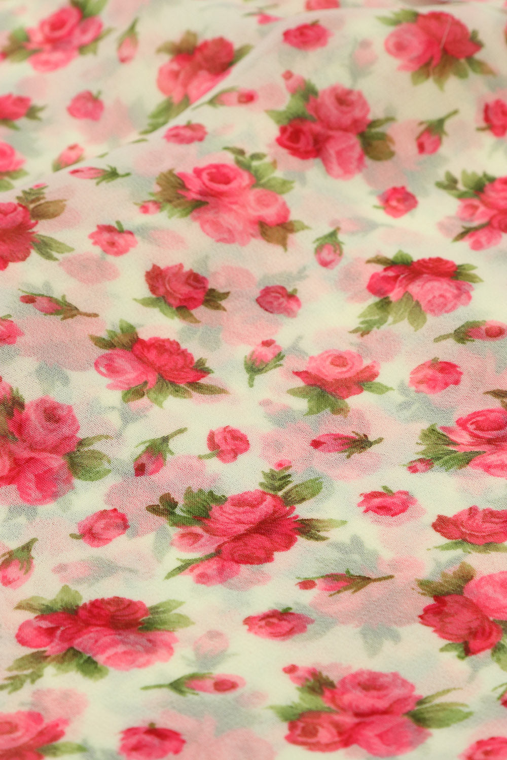 Elegant Off White Digital Printed Georgette Saree With Plain Silk Blouse Piece Fabric - Luxurion World