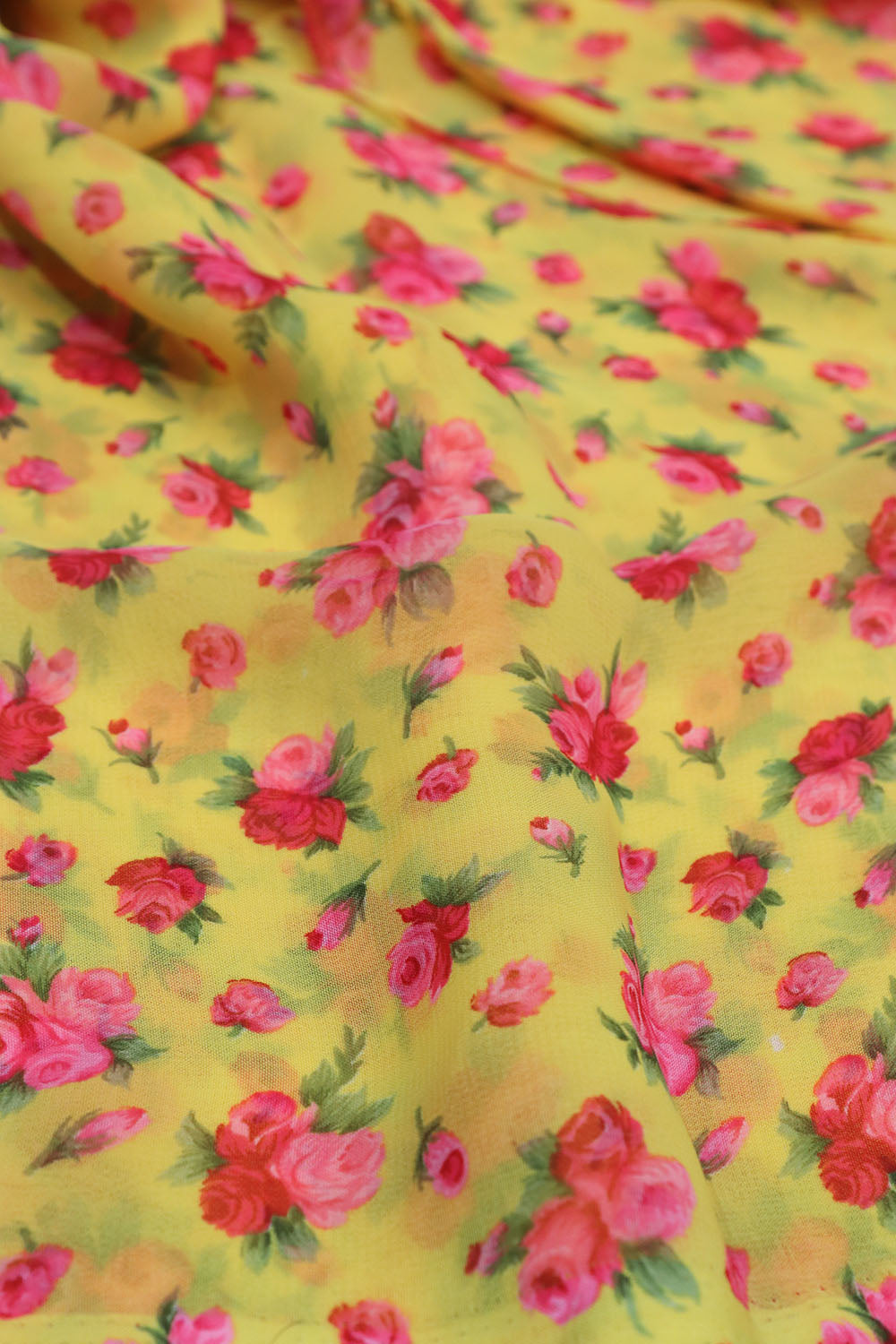 Stunning Yellow Digital Printed Georgette Saree With Plain Silk Blouse Piece Fabric - Luxurion World