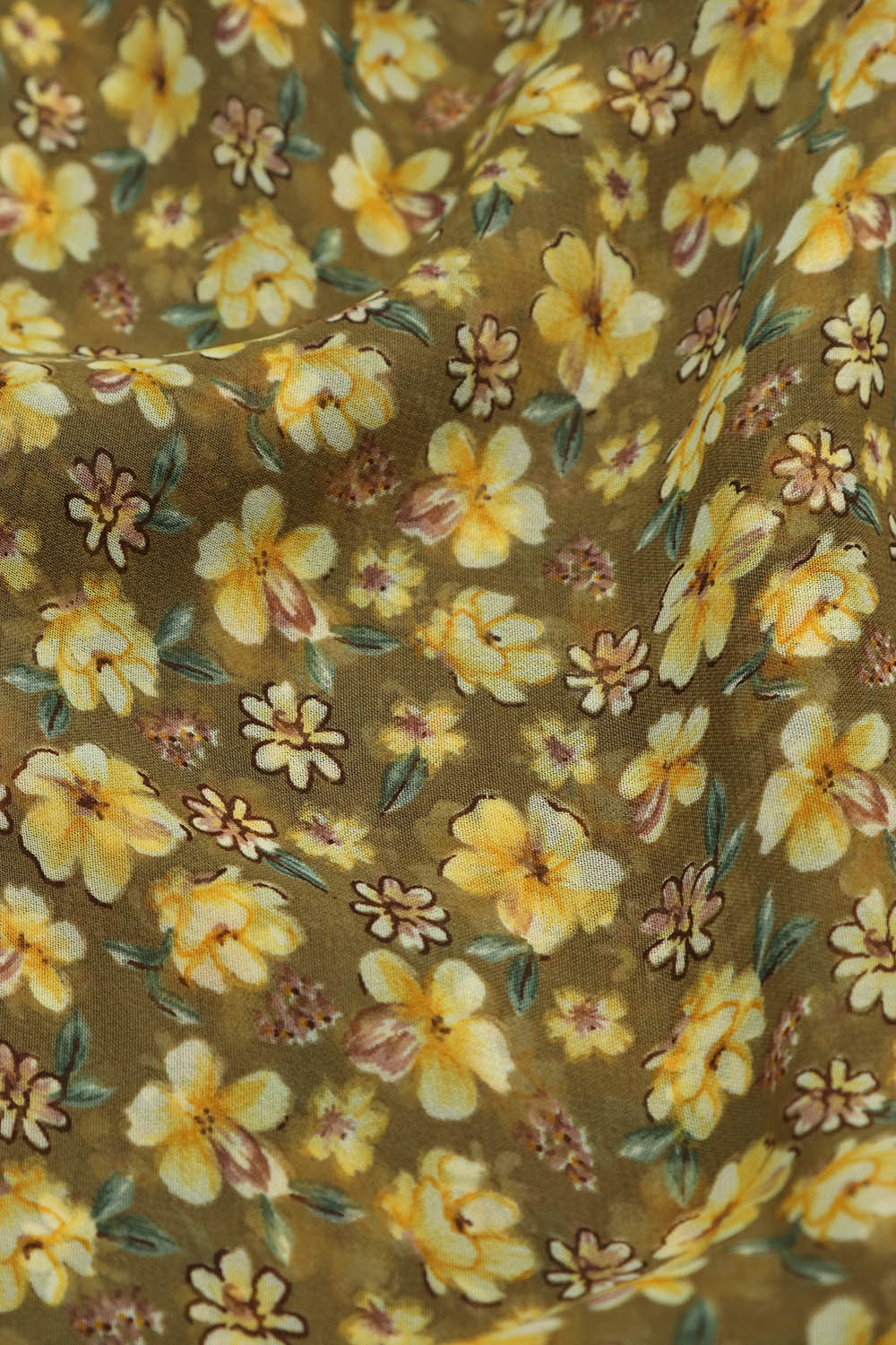 Elegant Brown Digital Printed Georgette Saree With Plain Silk Blouse Piece Fabric - Luxurion World