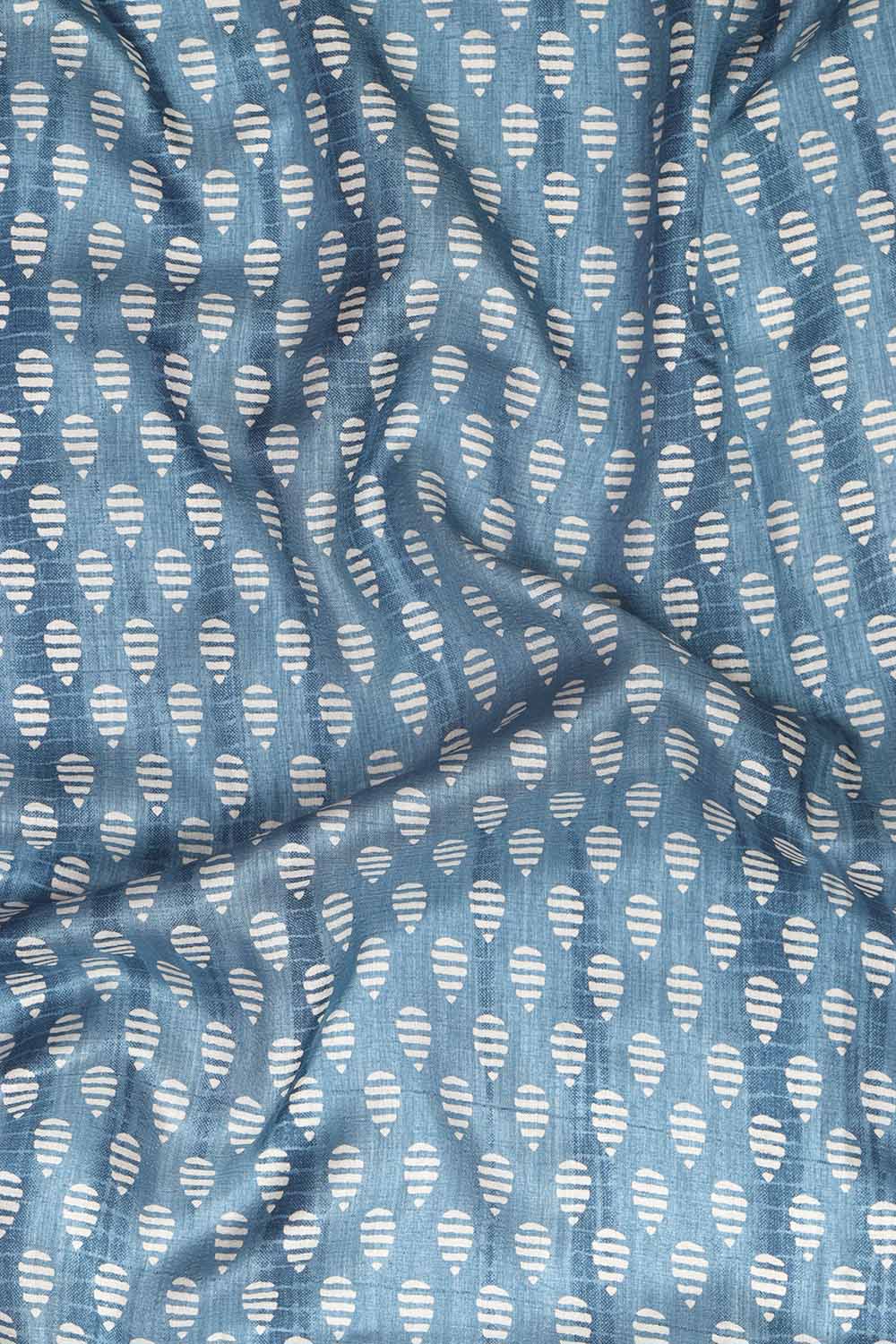 Beautiful Blue Crepe Saree with Digital Print - Luxurion World