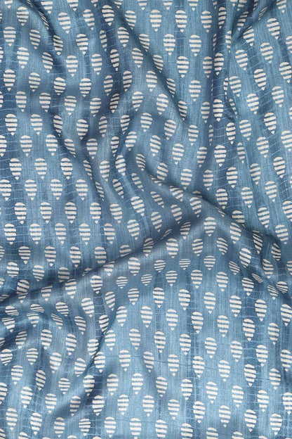 Beautiful Blue Crepe Saree with Digital Print - Luxurion World