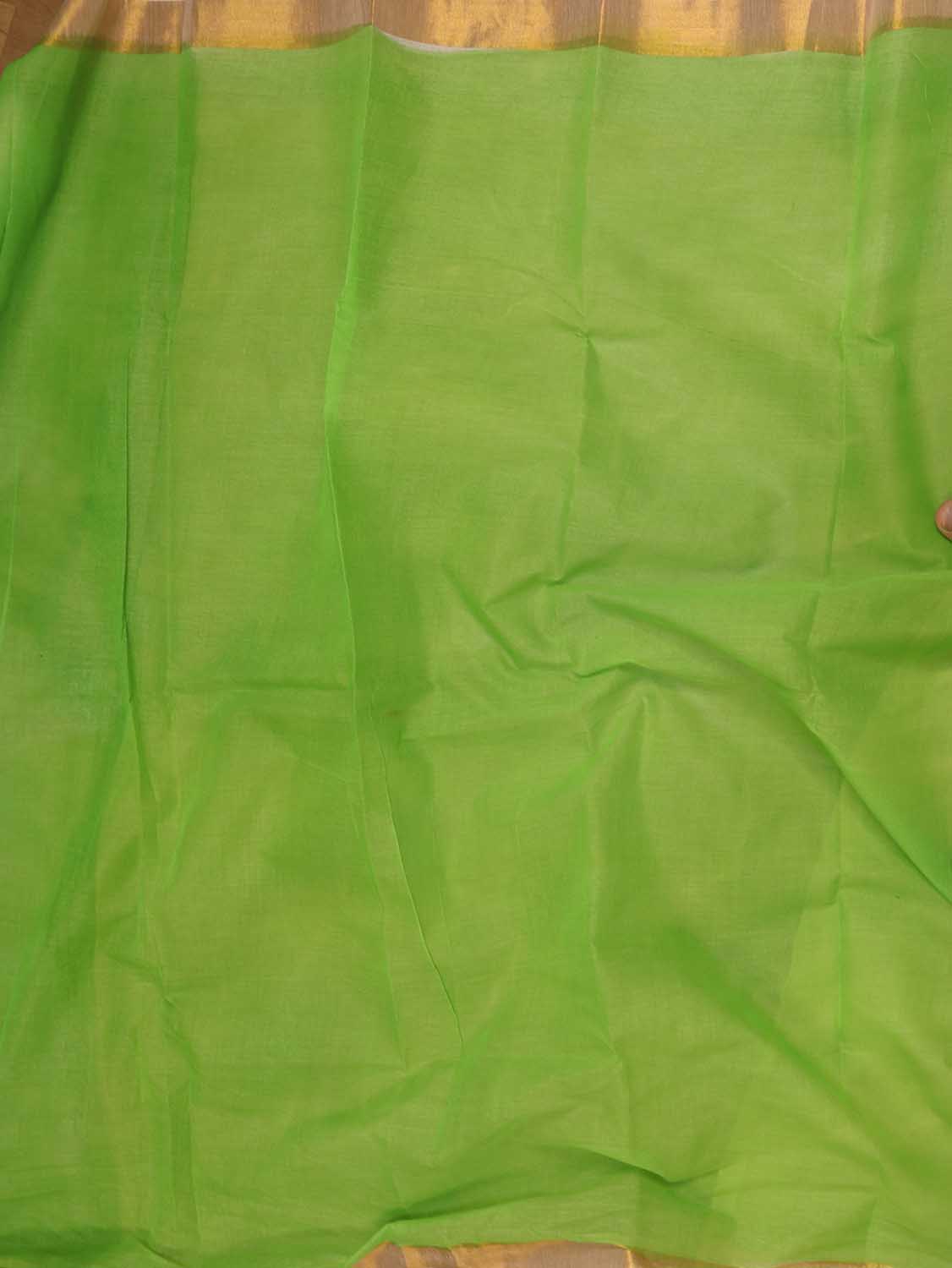 Green Hand Painted Kerala Cotton Saree - Luxurion World