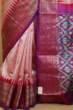 Pink Handloom Ikat Pure Silk Saree - Luxurion World
