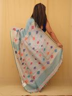 Pastel Handloom Linen Jamdani Saree - Luxurion World