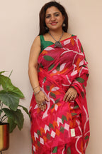 Pretty in Pink: Jamdani Print Semi Tussar Silk Saree - Luxurion World