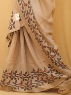 Pastel Jamdani Print Semi Tussar Silk Saree - Luxurion World
