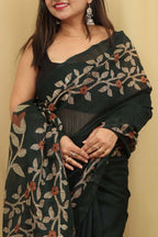 Green Jamdani Print Semi Tussar Silk Saree - Elegant and Stylish - Luxurion World