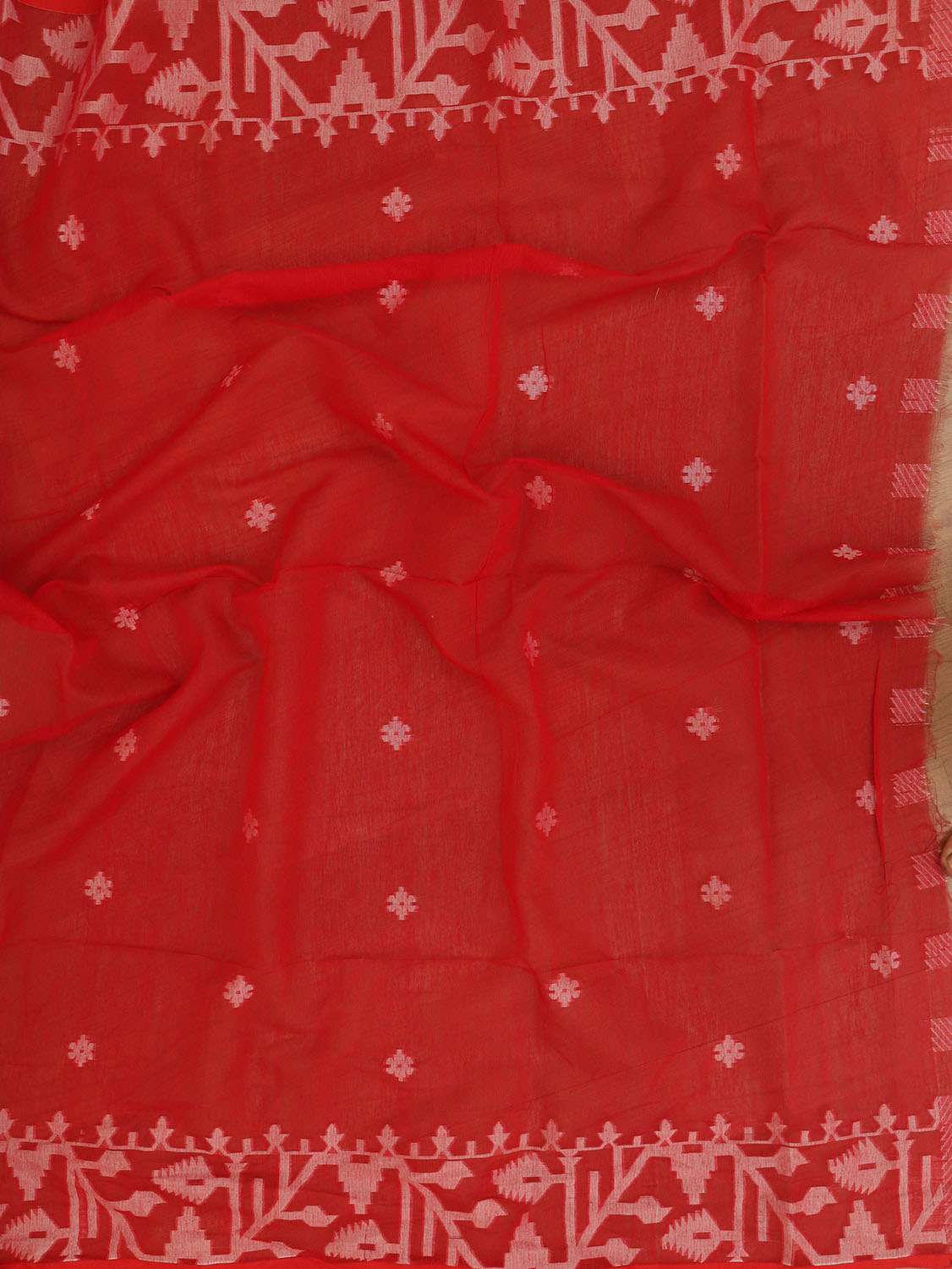 Exquisite Purple And Red Handloom Jamdani Muslin Saree - Perfect for Any Occasion - Luxurion World