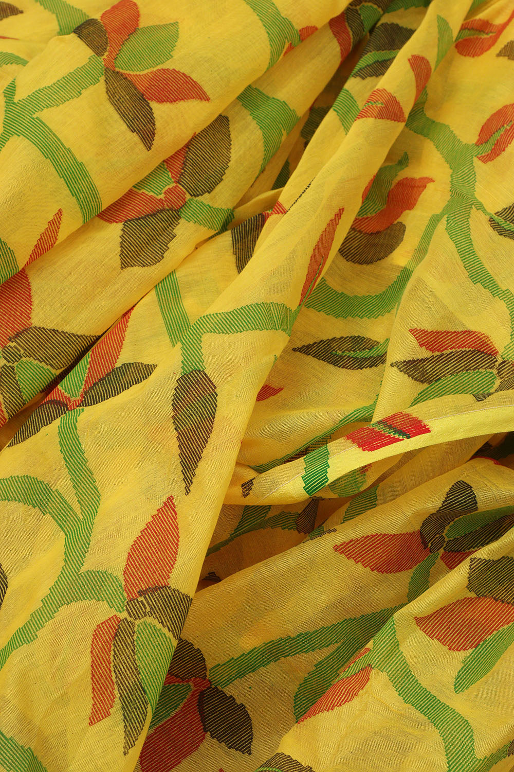 Yellow Jamdani Tussar Silk Saree: Elegant & Stylish - Luxurion World