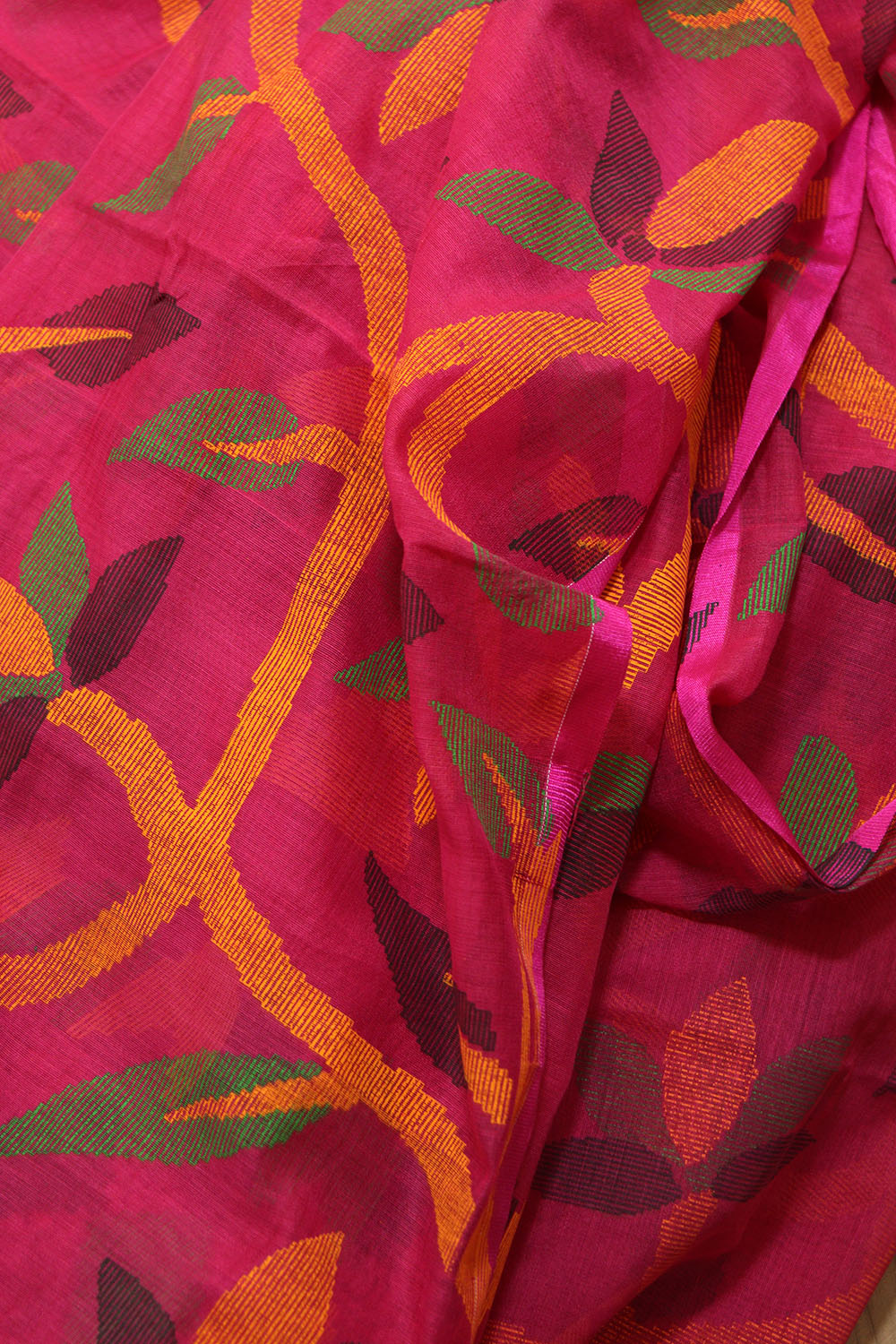 Stunning Pink Jamdani Print Tussar Silk Saree - Luxurion World