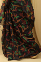 Exquisite Black Jamdani Tussar Silk Saree - Luxurion World