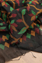 Exquisite Black Jamdani Tussar Silk Saree - Luxurion World
