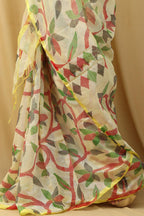 Pastel Jamdani Print Tussar Silk Saree - Luxurion World