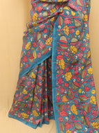 Blue Pen Kalamkari Pure Silk Saree - Luxurion World