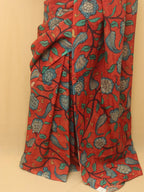 Red Pen Kalamkari Pure Silk Saree - Luxurion World