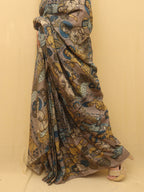 Multicolor Pen Kalamkari Pure Silk Saree - Luxurion World