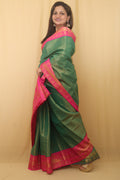 Stunning Green & Pink Kanjeevaram Silk Saree: A Perfect Blend of Elegance and Vibrancy - Luxurion World