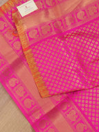 Stunning Green & Pink Kanjeevaram Silk Saree: A Perfect Blend of Elegance and Vibrancy - Luxurion World