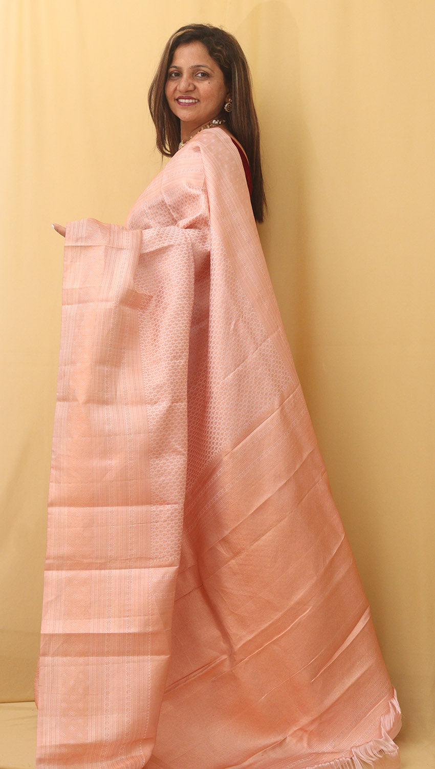 Pink Handloom Kanjeevaram Pure Silk Saree