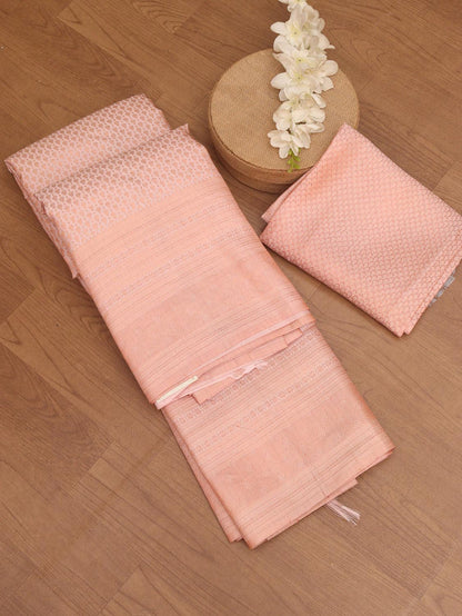 Exquisite Pink Handloom Kanjeevaram Pure Silk Saree: Timeless Elegance - Luxurion World