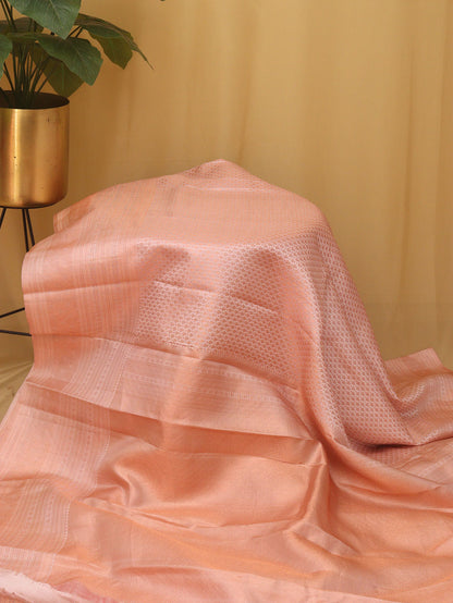 Exquisite Pink Handloom Kanjeevaram Pure Silk Saree: Timeless Elegance - Luxurion World