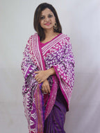 Exquisite Purple Kantha Silk Saree with Hand Embroidery - Luxurion World