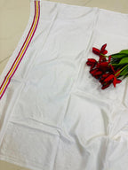 White Hand Embroidered Kantha Silk Saree - Luxurion World