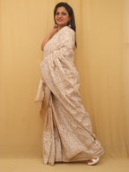 Pastel Hand Embroidered Kantha Pure Tussar Silk Saree - Luxurion World