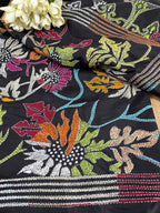Exquisite Black Kantha Silk Saree with Hand Embroidery - Luxurion World