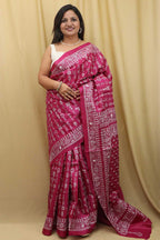 Exquisite Pink Kantha Work Tussar Silk Saree - Luxurion World