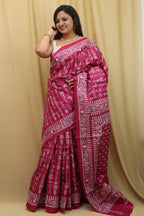 Exquisite Pink Kantha Work Tussar Silk Saree - Luxurion World