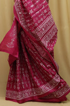 Exquisite Pink Kantha Work Tussar Silk Saree - Luxurion World