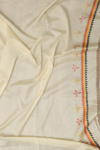 Pastel Kantha Hand Embroidered Tussar Silk Saree - Luxurion World